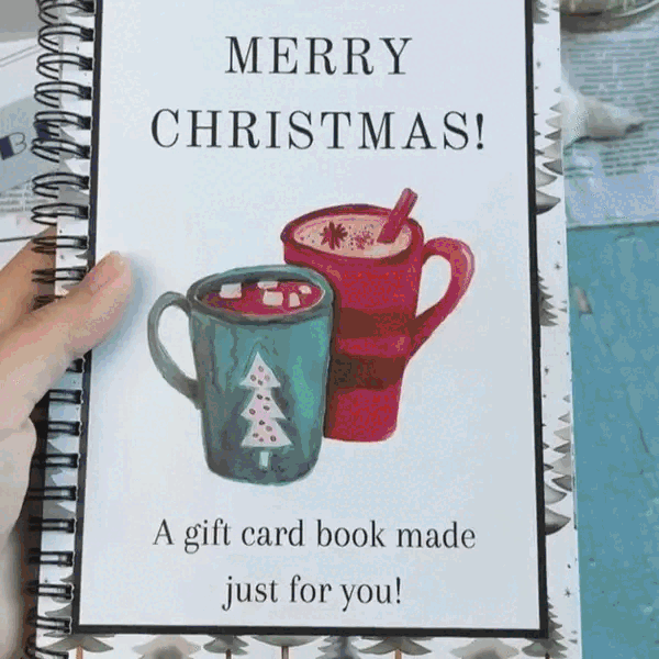🔥 Last Day 50% OFF 🔥 Christmas Gift Card Book – 12 Gift Card Pages & Personal Message Holder (B)